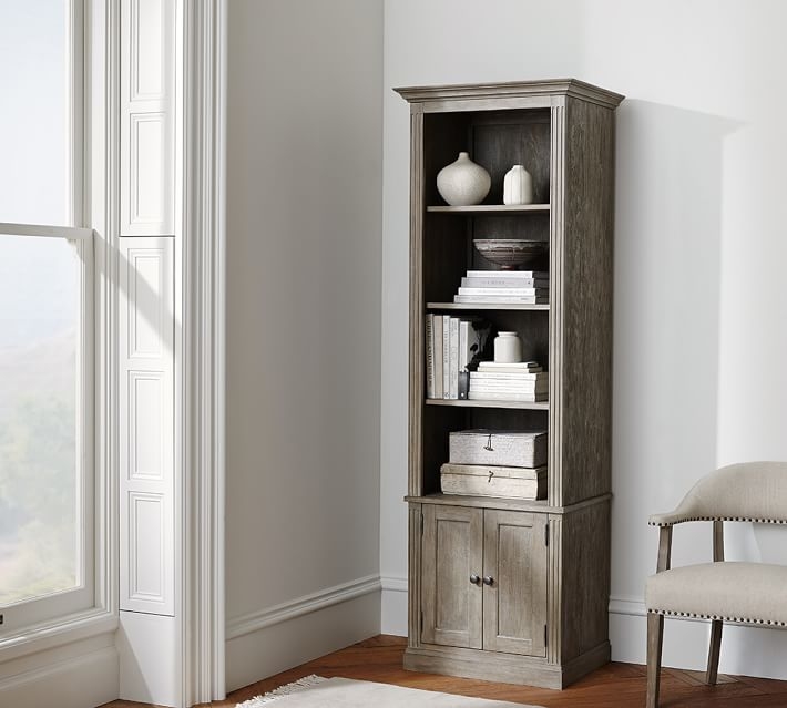 Livingston 17.5" Bookcase Hutch, Gray Wash - Image 1