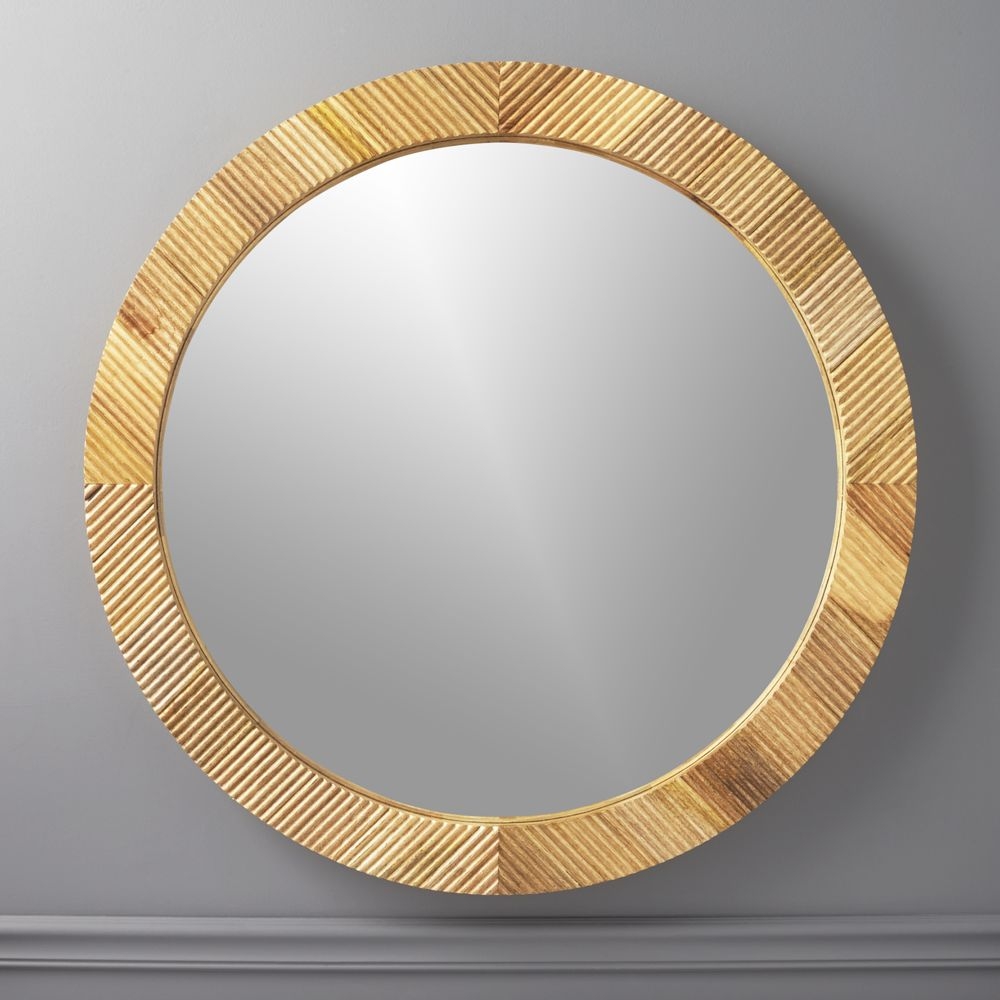 Darron Round Wood Mirror 36" - Image 0