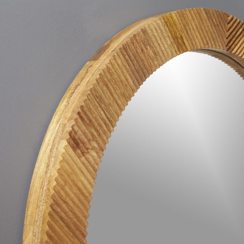 Darron Round Wood Mirror 36" - Image 1