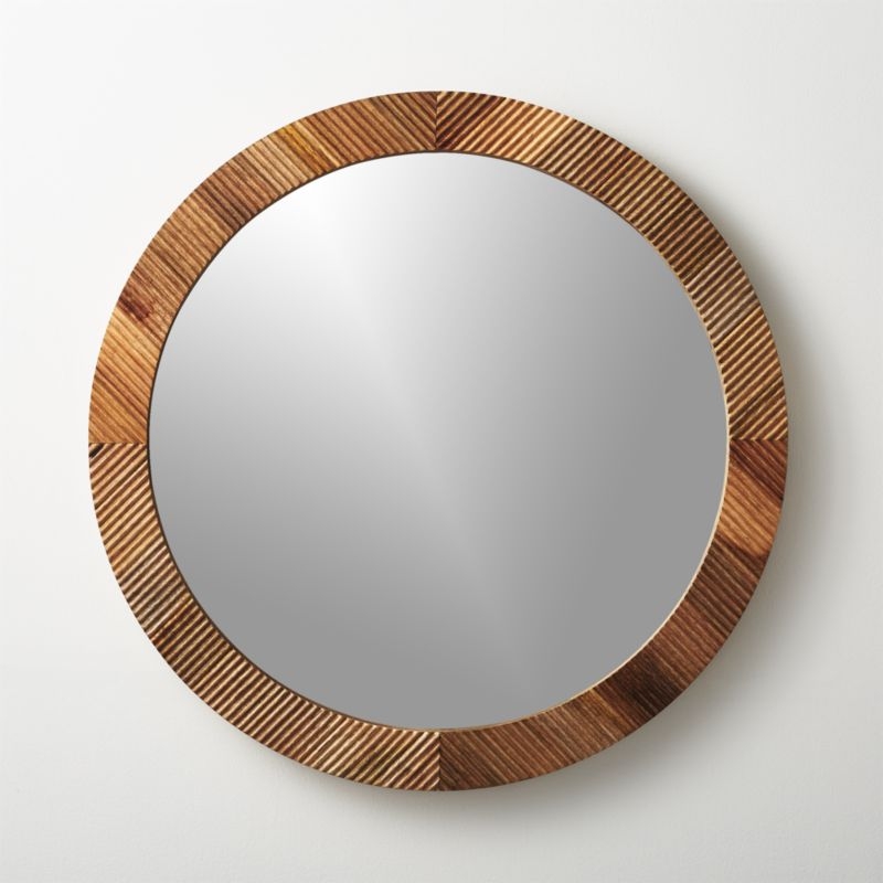 Darron Round Wood Mirror 36" - Image 2
