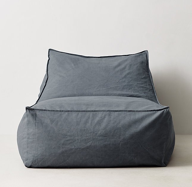 DISTRESSED CANVAS BEAN BAG LOUNGER - Image 0