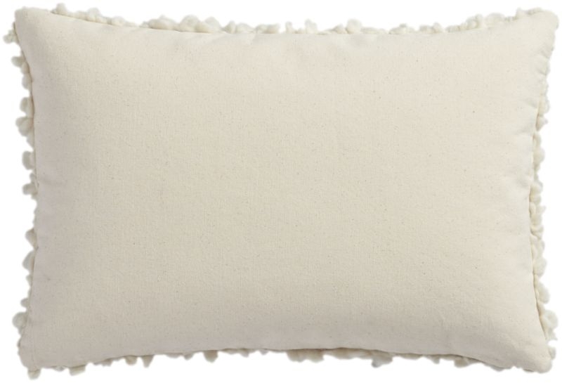 Toodle White Wool Throw Pillow with Feather-Down Insert 18"x12" - Image 3