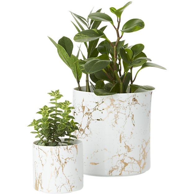 palazzo medium marbleized planter, 7"D - Image 1