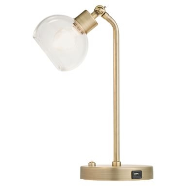 Spotlight Task Lamp with USB, Gold & Clear - Image 1