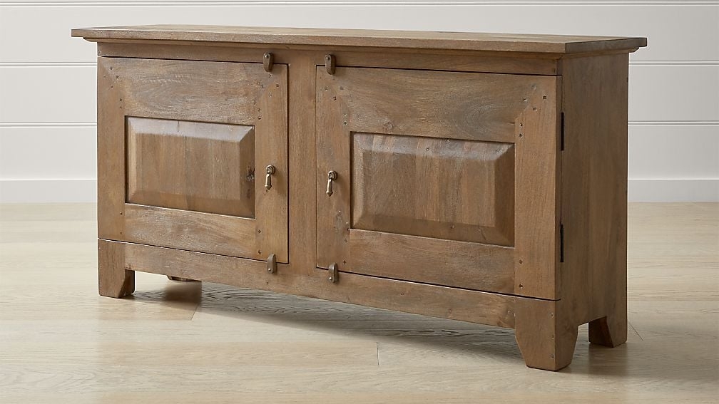 Basque Weathered Light Brown Solid Wood Buffet - Image 1