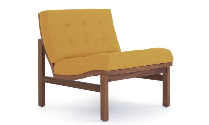 Yellow Powell Mid Century Modern Chair - Taylor Golden - Walnut - Image 0