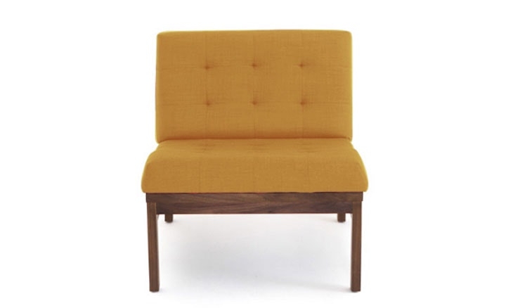 Yellow Powell Mid Century Modern Chair - Taylor Golden - Walnut - Image 1