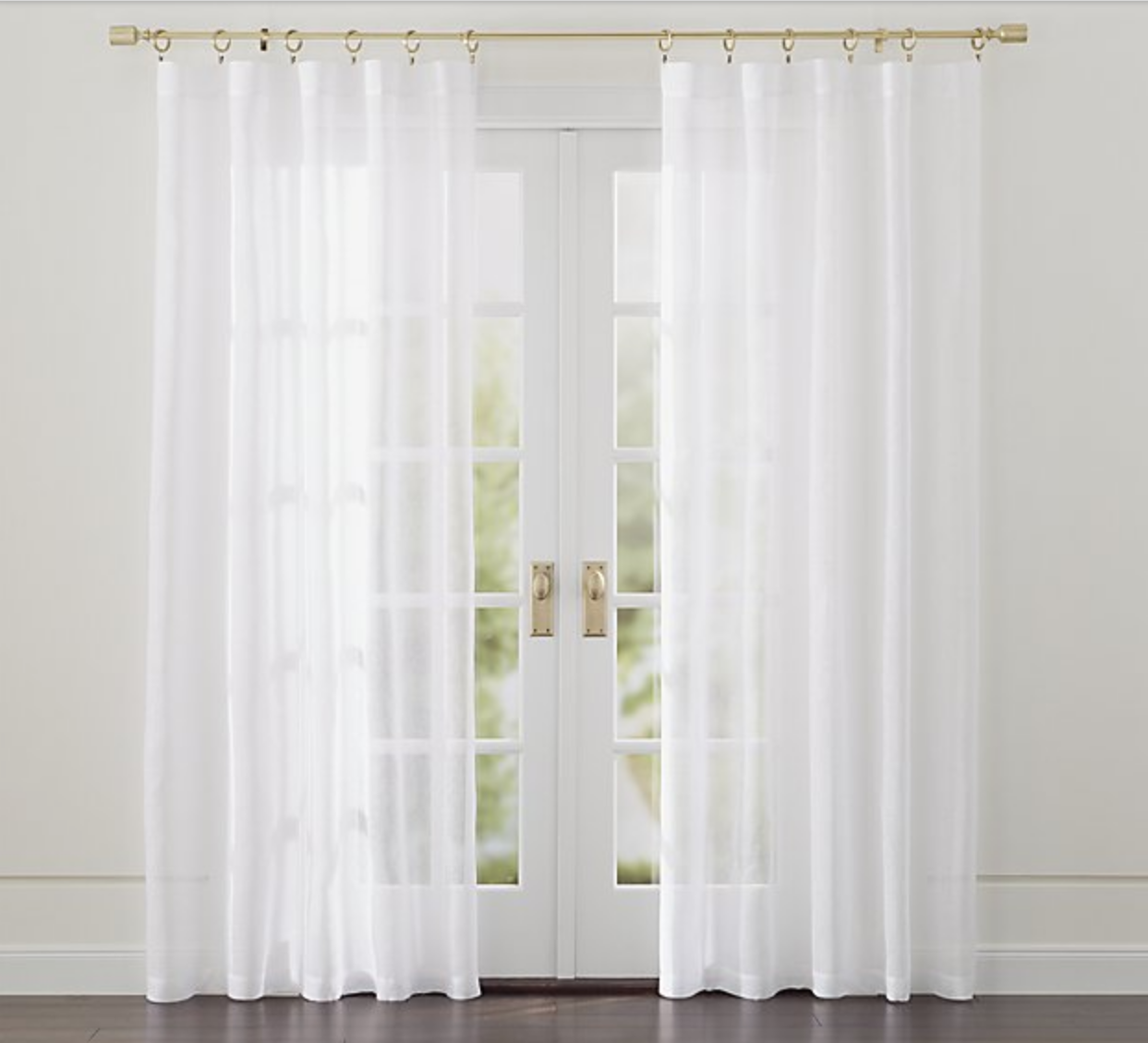 Linen Sheer 52"x96" White Curtain Panel - Image 0