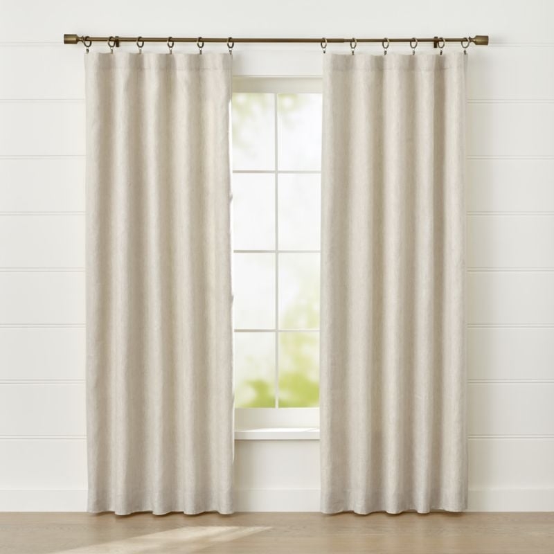 Largo Natural Linen Blackout Curtain Panel  GreyNatural 50"x84" - Image 0