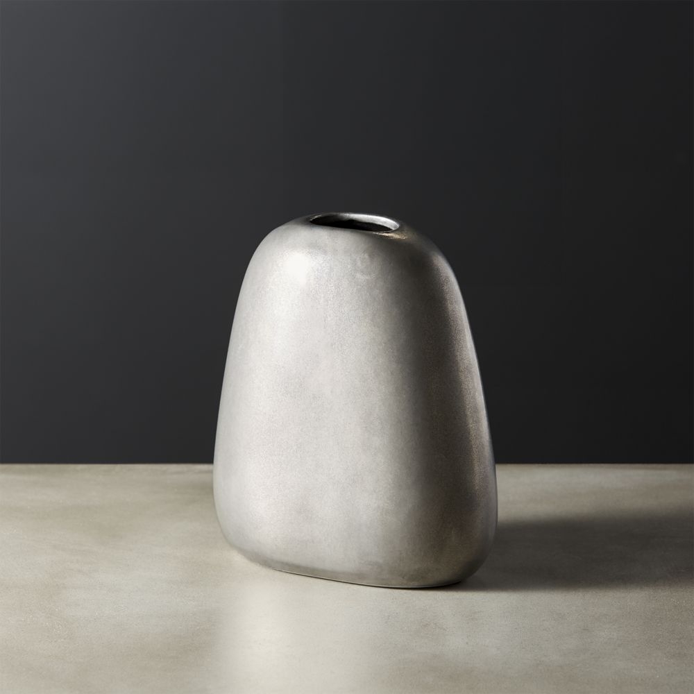 Ellipse Small Silver Vase - Image 0