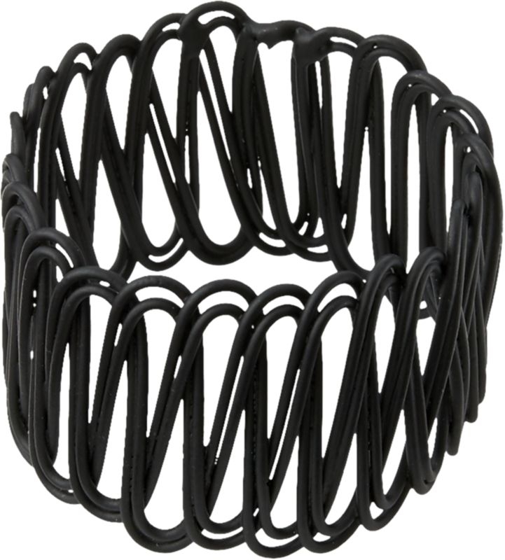 Clip Matte Black Napkin Rings Set of 8 - Image 4
