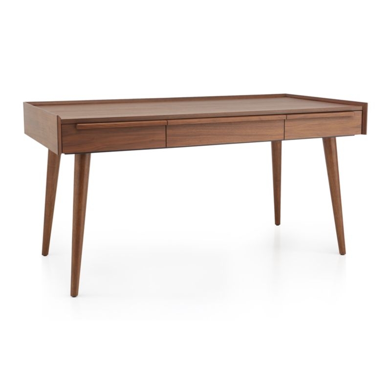 Tate 60" Walnut Desk with Power Outlet SHIP September - Image 2