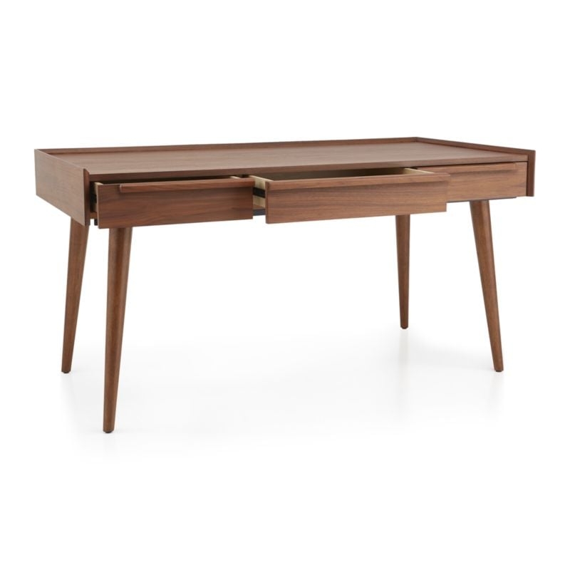 Tate 60" Walnut Desk with Power Outlet SHIP September - Image 3