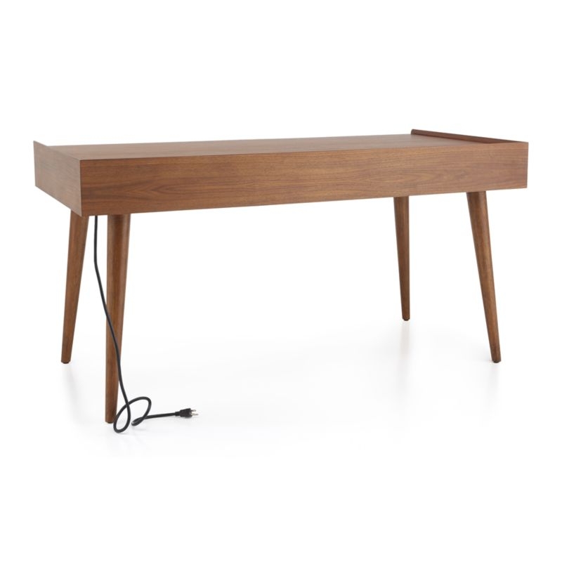 Tate 60" Walnut Desk with Power Outlet SHIP September - Image 6