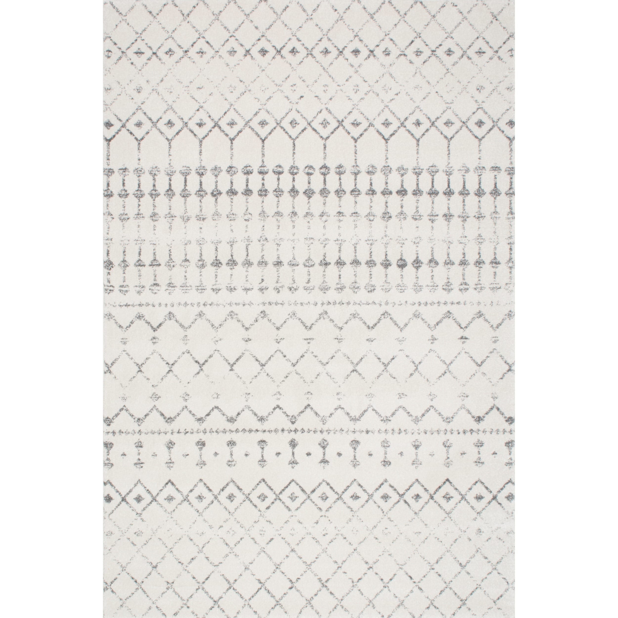 Geometric Moroccan Beads Grey Rug (8x10) - Image 0