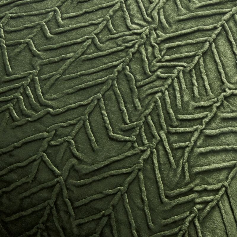 Fiola Green Velvet Pillow with Down-Alternative Insert 18" - Image 1