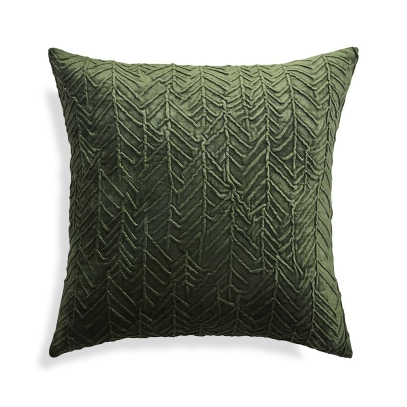 Fiola Green Velvet Pillow with Down-Alternative Insert 18" - Image 4