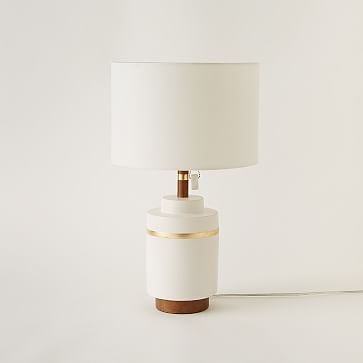 Roar + Rabbit Crackle Glaze Ceramic Table Lamp, Small, White Ceramic - Image 1