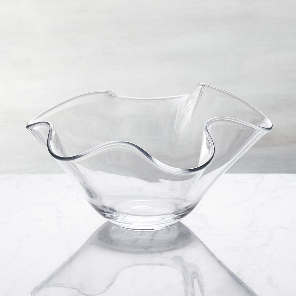 Mila Clear Glass Ruffle 11" Small Bowl - Image 0