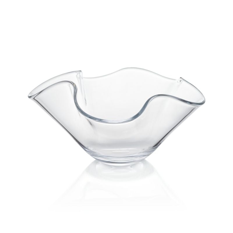 Mila Clear Glass Ruffle 11" Small Bowl - Image 1