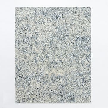 Vines Wool Rug, 9'x12', Blue lagoon - Image 0