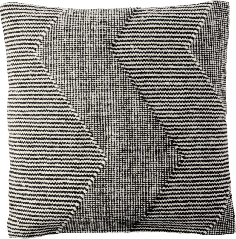 Bias Pillow, Down-Alternative Insert, Black & White, 23" x 23" - Image 0