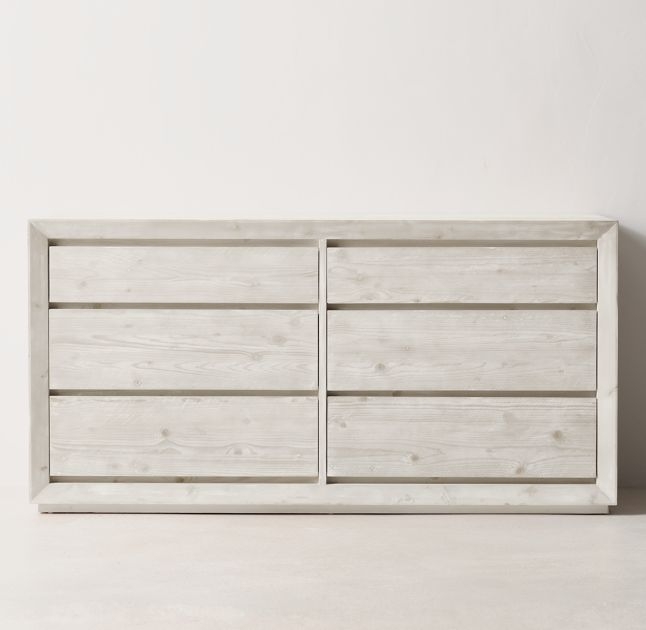 Callum Wide Dresser- Weathered White - Image 0
