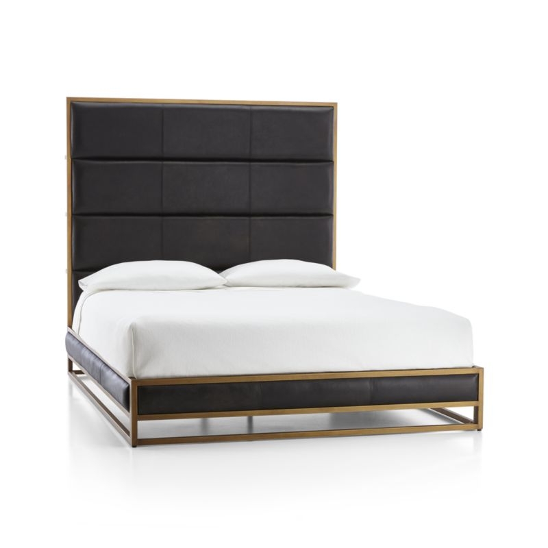 Oxford Leather Queen Bed - Image 0