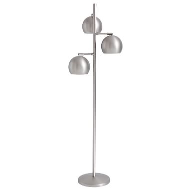 Metallic Spotlight Floor Lamp, Brushed Nickel - Image 0