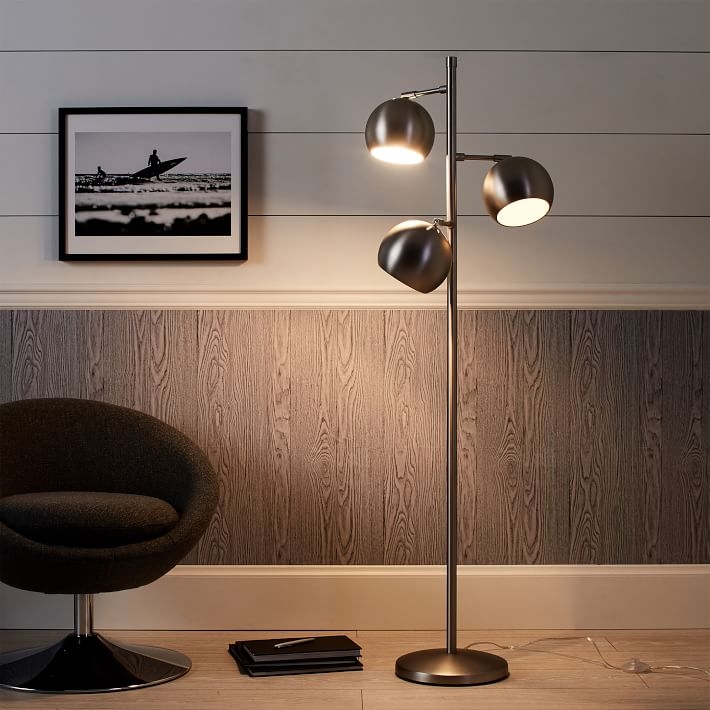 Metallic Spotlight Floor Lamp, Brushed Nickel - Image 3