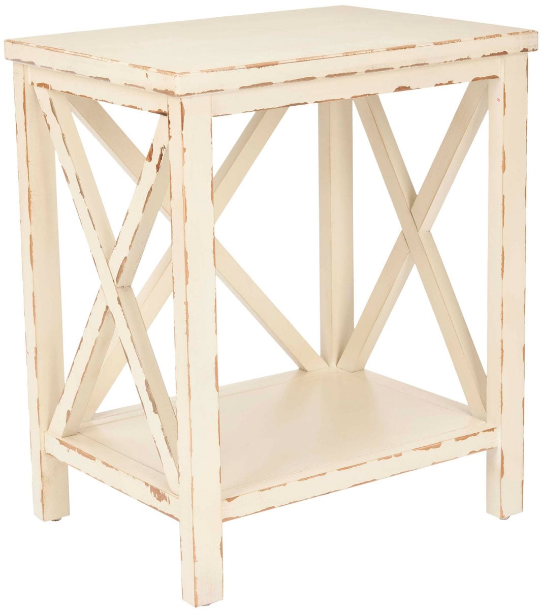 Mia End Table - Vintage Cream - Safavieh - Image 0
