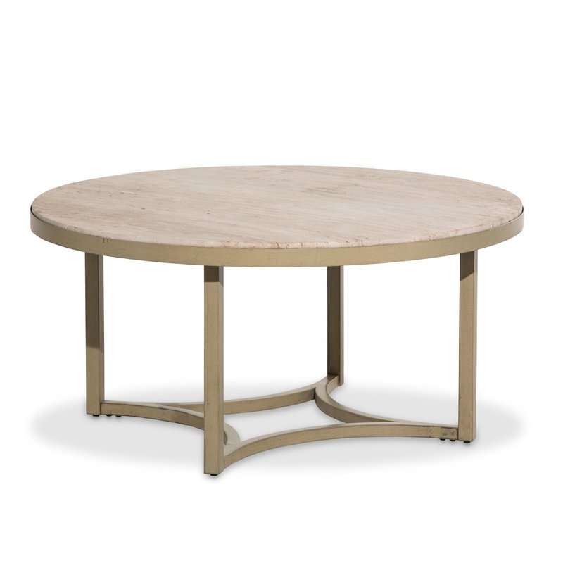 Alta Round Coffee Table-Travertine - Image 0