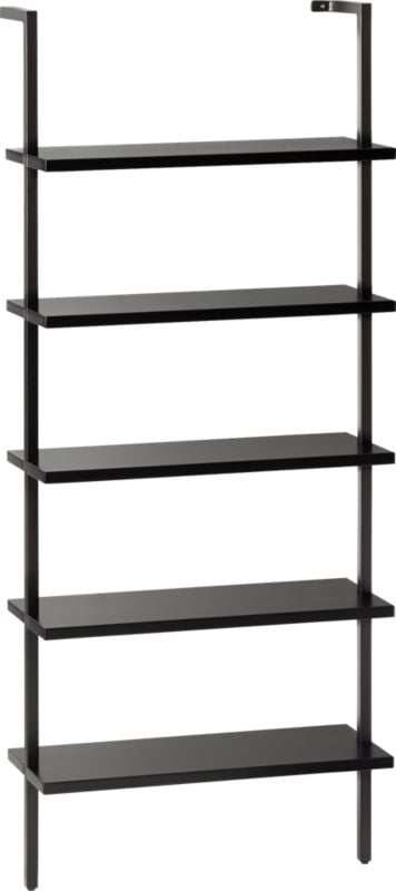 Stairway Black 72.5" Wall Mounted Bookcase - Backorder: August - Image 0