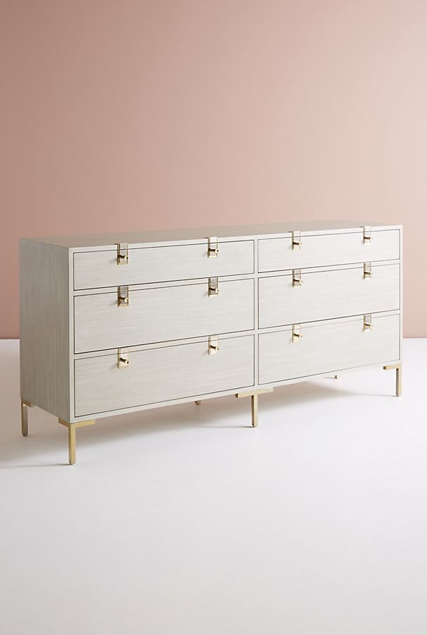 Ingram Six-Drawer Dresser - Light Grey - Image 0