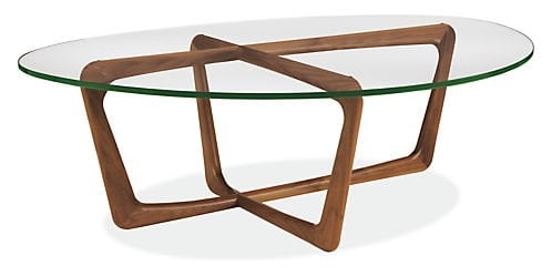 Dunn Cocktail Table with Glass Top - Walnut - Image 0