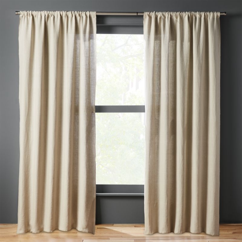 Natural Linen Window Curtain Panel 48"x84" - Image 1