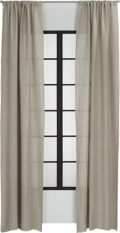 Natural Linen Window Curtain Panel 48"x84" - Image 3