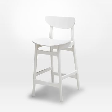 Classic Cafe Lacquer Counter Stool, White Lacquer - Image 1