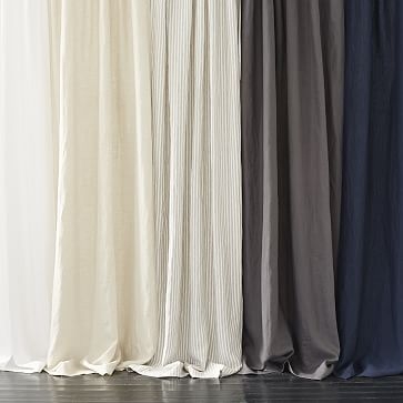 Belgian Linen Curtain, Unlined, White, 48"x96" - Image 1