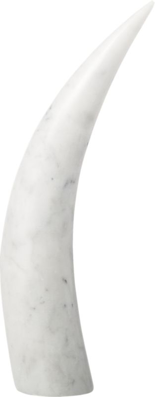 Large White Marble Horn - Image 4