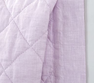 Belgian Flax Linen Baby Quilt, Gray - Image 1