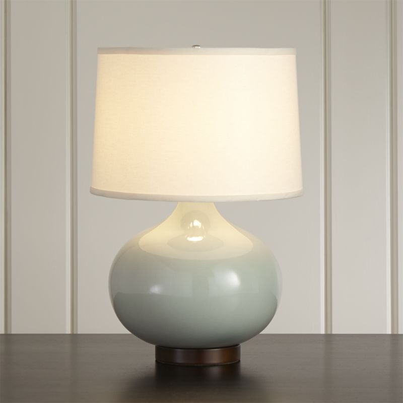Merie Blue Table Lamp with Bronze Base - Image 1