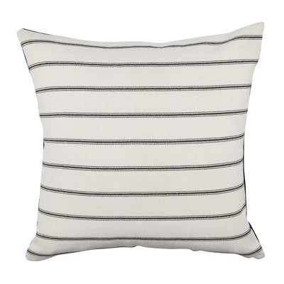 Ticking Stripe Fabric Throw Pillow - Image 0