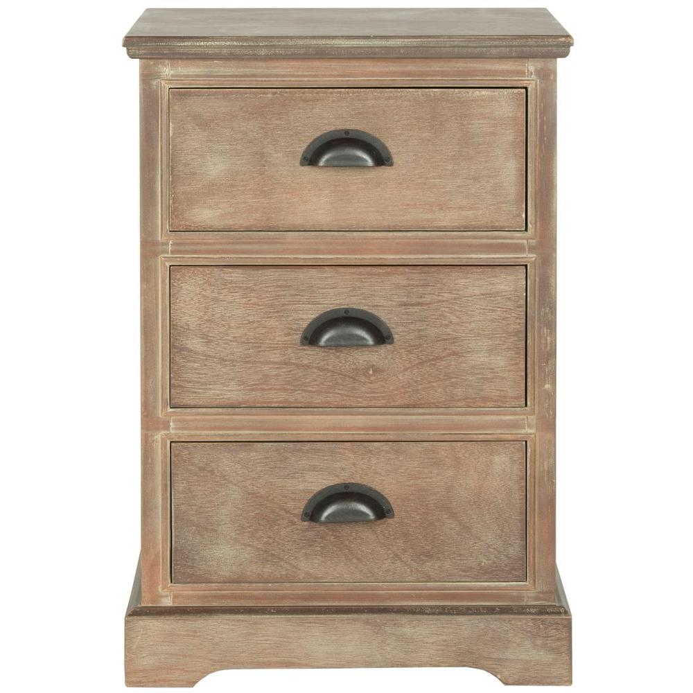Griffin 3 Drawer Side Table - Washed Natural Pine - Arlo Home - Image 0