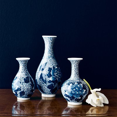 Chinoiserie Bud Vases, Medium - Image 1