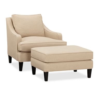Landon Upholstered Armchair, Down Blend Wrapped Cushions, Microsuede Dove Gray - Image 3
