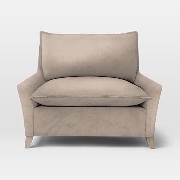 Bliss Down-Filled Chair-and-a-Half, Down Blend, Luster Velvet, Dusty Blush - Image 2