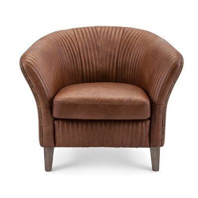 Blueberry Hill Leather Barrel Chair - Image 0