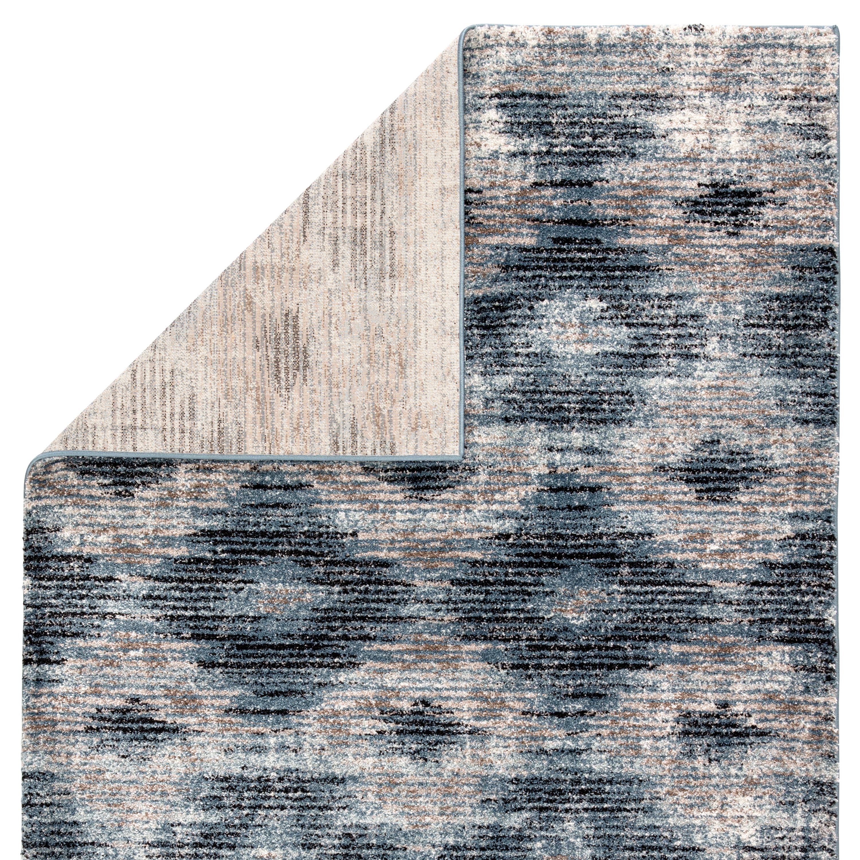Ciara Geometric Gray/ Blue Runner Rug (2'6"X8') - Image 1