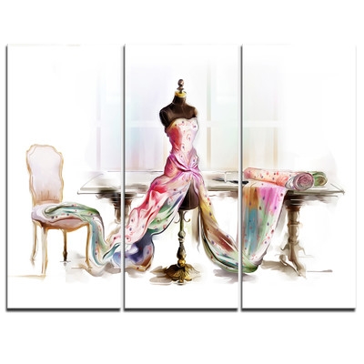 Dressed Tabletop Mannequin - 3 Piece Graphic Art on Wrapped Canvas Set - Image 0